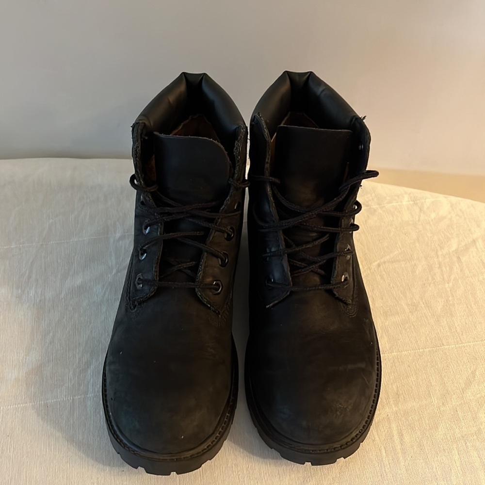TIMBERLAND WATERPROOF BOOT BLACK NUBUCK SIZE 3Y 12707